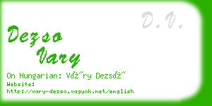 dezso vary business card